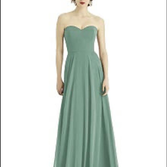 After Six- Sage green floor length chiffon dress - Picture 1 of 8